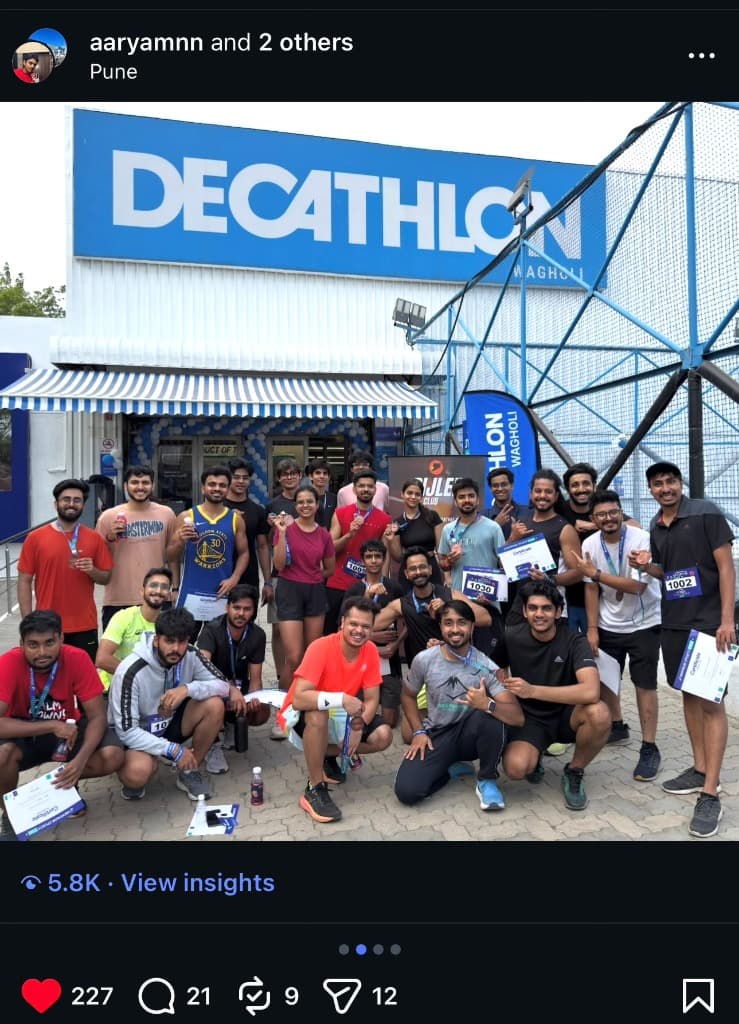 Decathlon run event — crew showed up 🏅